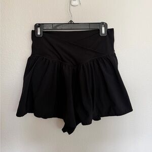 Aerie Crossover shorts black womens large athletic